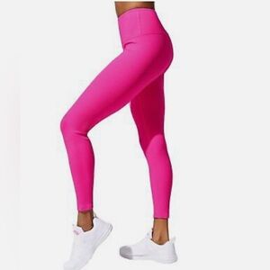 New! Carbon38 Women's Pink Leggings  Zebra Ribbed High Waist  Size S